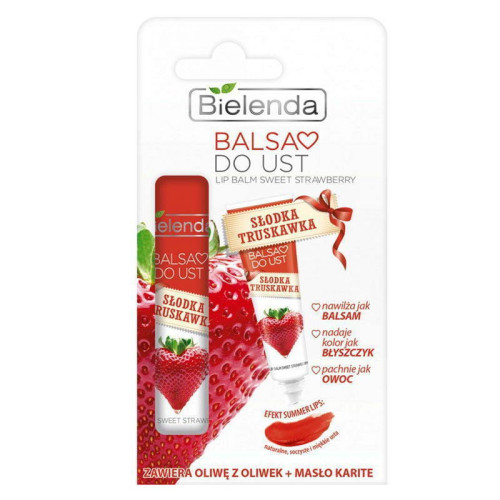 Bielenda Бальзам для губ "Клубника" с эффектом мерцания Lip Care