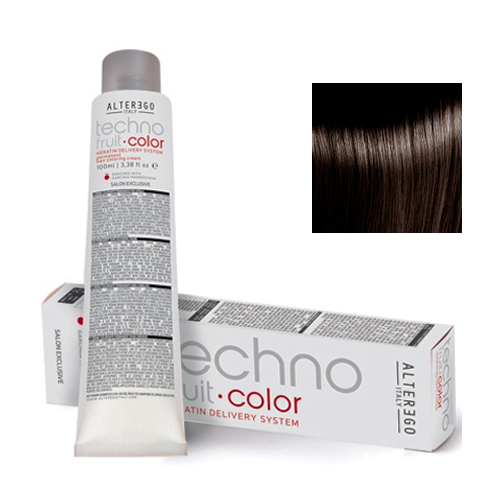 Alter Ego Перманентная крем-краска для волос TechnoFruit Color Permanent Hair Coloring Cream 5/11 світлий каштановий інтенсивний попелястий