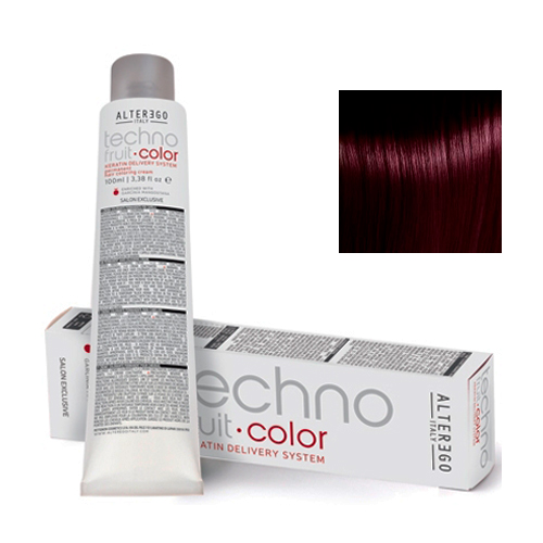 Alter Ego Перманентная крем-краска для волос TechnoFruit Color Permanent Hair Coloring Cream 4/5 каштановий махагоновий
