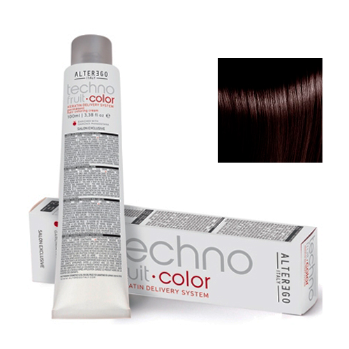 Alter Ego Перманентная крем-краска для волос TechnoFruit Color Permanent Hair Coloring Cream 4/7 каштановий коричневий