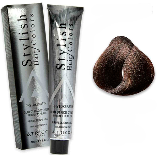 Atricos Стойкая краска для волос Stylish Hair Colors 4N коричневий