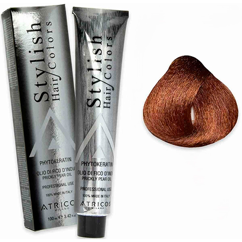 Atricos Стойкая краска для волос Stylish Hair Colors 7.04 каштановий
