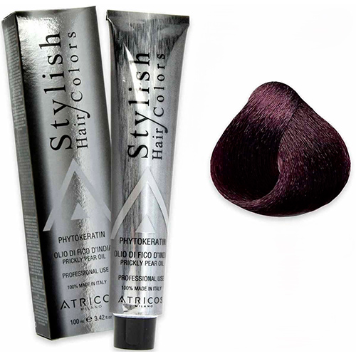 Atricos Стойкая краска для волос Stylish Hair Colors 5.7 світло-фіолетовий каштан