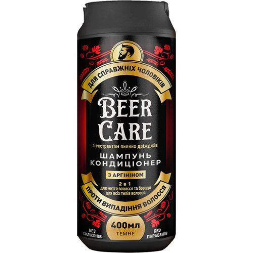 Beer Care Мужской пивной шампунь-кондиционер для всех типов волос 2в1 "Против выпадения"
