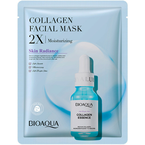 Bioaqua Подтягивающая и увлажняющая тканевая маска для лица с Коллагеном Skin Radiance
