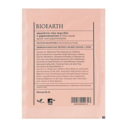 Bioearth Тканевая маска для лица против пигментных пятен Maschere e sieri