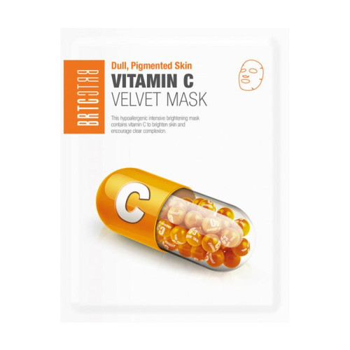 BRTC Осветляющая тканевая маска с витамином C для тусклой кожи лица Dull Pigmented Skin Vitamin C Velvet Mask