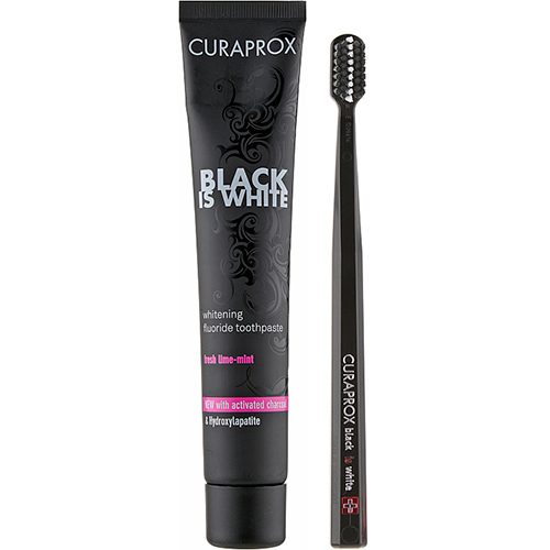 Curaprox Набор для ухода за зубами Black is White 90 мл