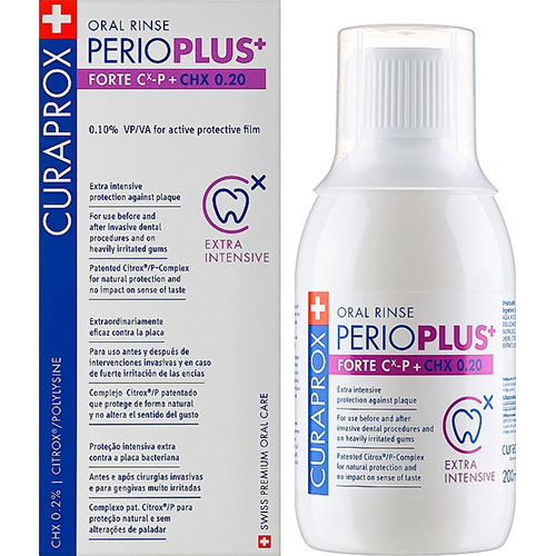 Curaprox Ополаскиватель для полости рта PerioPlus+ Forte Citrox и 0.20% хлоргексидина