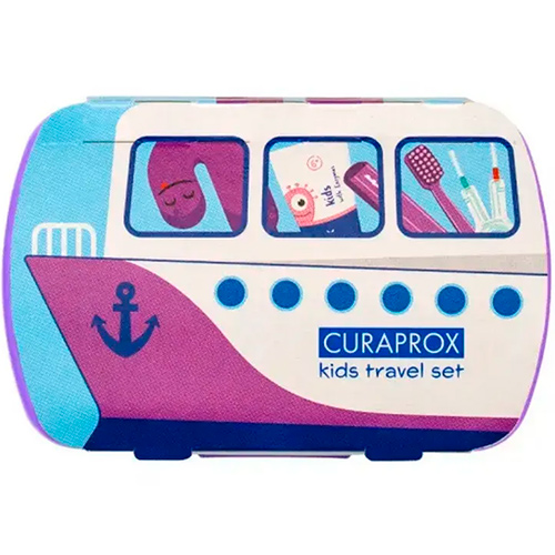 Curaprox Детский дорожный набор для ухода за зубами фіолетовий