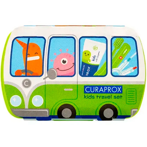Curaprox Детский дорожный набор для ухода за зубами зелений