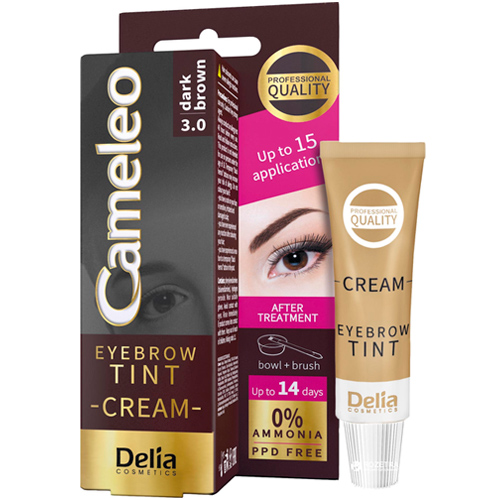 Delia Крем-краска для бровей Eyebrow Tint Cream Cameleo № 3.0 темно-коричнева