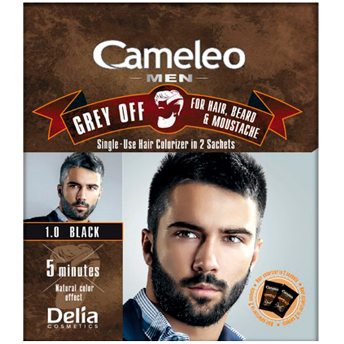 Delia Мужская краска для волос, бороды и усов Cameleo Men Grey Off № 1.0 чорна