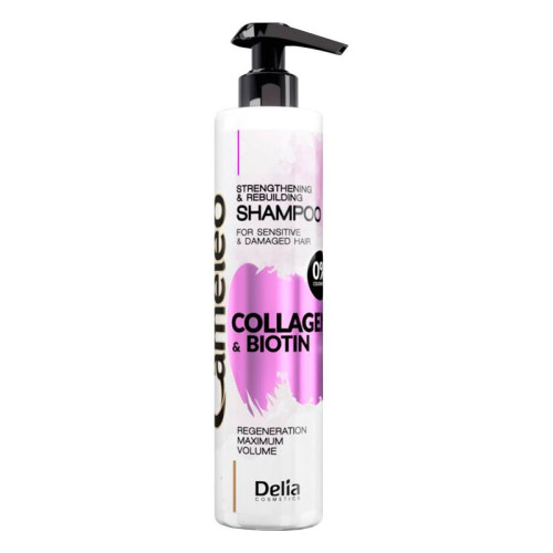 Delia Укрепляющий и восстанавливающий шампунь для волос Collagen & Biotin Cameleo