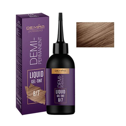 Demira Professional Демиперманентный жидкий гель-тинт для волос 8/7
