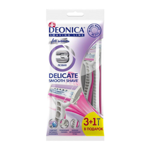 Deonica Бритва безопасная одноразовая For women (3 лезвия)