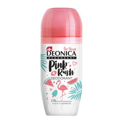 Deonica Роликовый дезодорант для девочек 8+ "Pink Rush" For teens