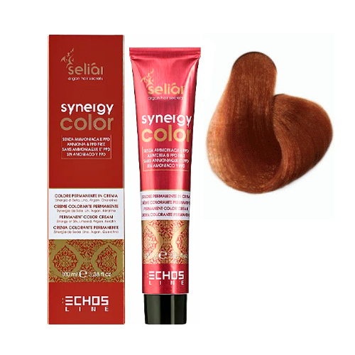 Echosline Безаммиачная крем-краска с арганой и кератином Seliar Synergy Color 7.4 русий мідний