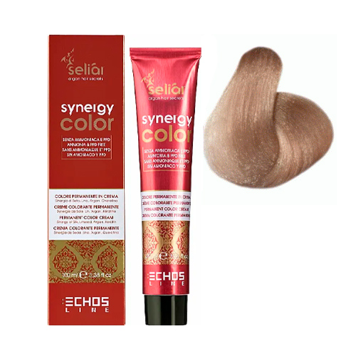 Echosline Безаммиачная крем-краска с арганой и кератином Seliar Synergy Color 10.32 платиновий блондин бежевий