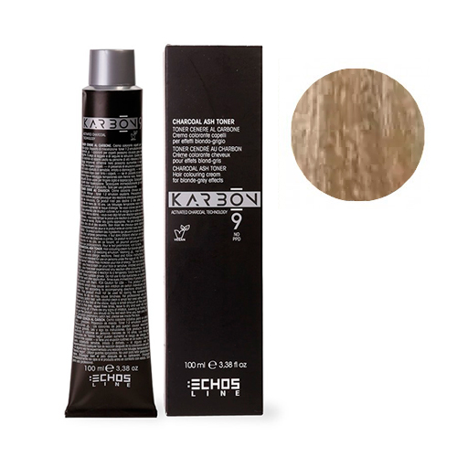 Echosline Крем-краска с активированным углем Karbon 9 Charcoal CB8 (світлий блонд)