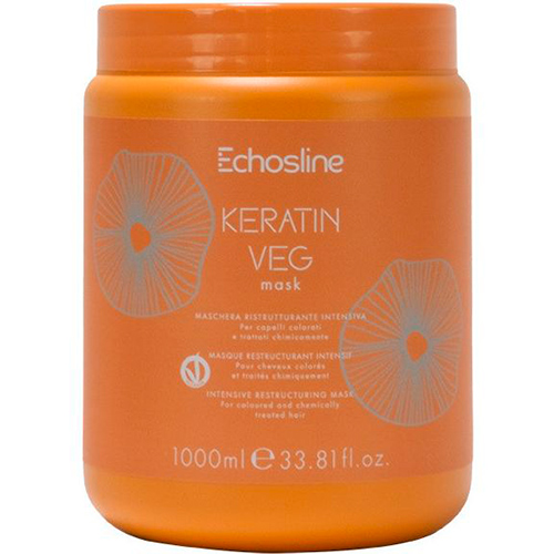 Echosline Реструктурирующая маска для поврежденных волос с кератином Keratin Veg 1000 мл