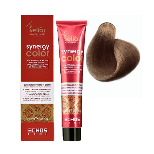Echosline Безаммиачная крем-краска с арганой и кератином Seliar Synergy Color 8.32 бежевий світлий блондин