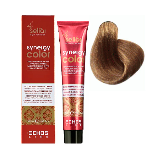 Echosline Безаммиачная крем-краска с арганой и кератином Seliar Synergy Color 7.3 золотистий блондин