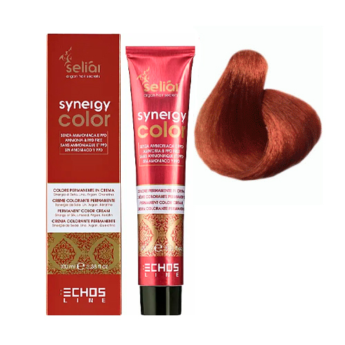 Echosline Безаммиачная крем-краска с арганой и кератином Seliar Synergy Color 7.46 русий мідний рудий