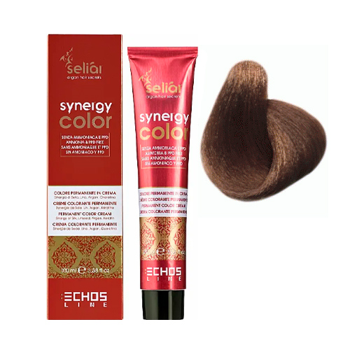 Echosline Безаммиачная крем-краска с арганой и кератином Seliar Synergy Color 6.7 темно-русий коричневий