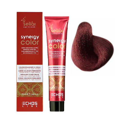 Echosline Безаммиачная крем-краска с арганой и кератином Seliar Synergy Color 5.5 світло-каштановий махагон