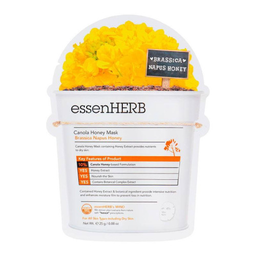 essenHERB Питательная тканевая маска для сухой чувствительной кожи Canola Honey Mask