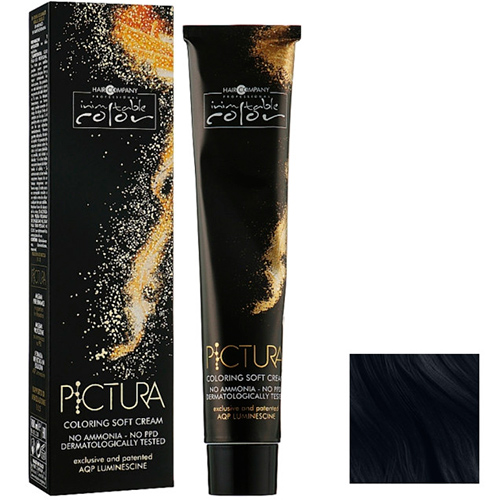 Hair Company Крем-краска Inimitable Pictura 1/10 синьо-чорний