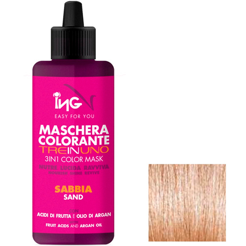 Ing Professional Тонирующая маска для волос 3 в 1 Mask Triple Function Пісочний