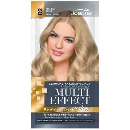 Joanna Оттеночный шампунь для волос MultiEffect №02 блонд перлиновий