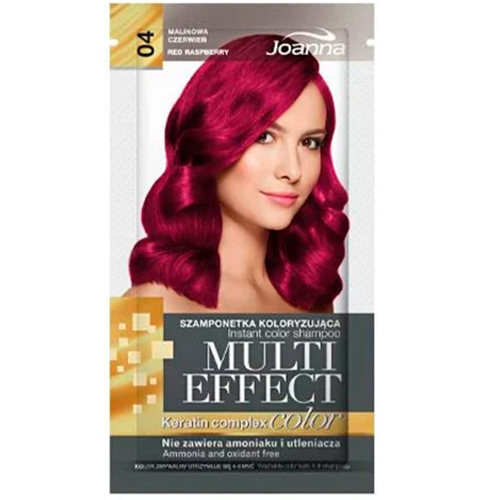 Joanna Оттеночный шампунь для волос MultiEffect №04 червона малина