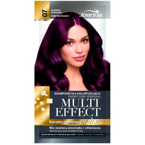 Joanna Оттеночный шампунь для волос MultiEffect №07 глибокий бургунд