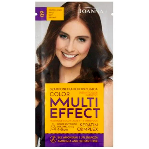Joanna Оттеночный шампунь для волос MultiEffect №09 горіх