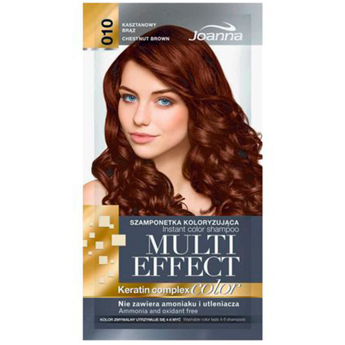 Joanna Оттеночный шампунь для волос MultiEffect №10 каштановий