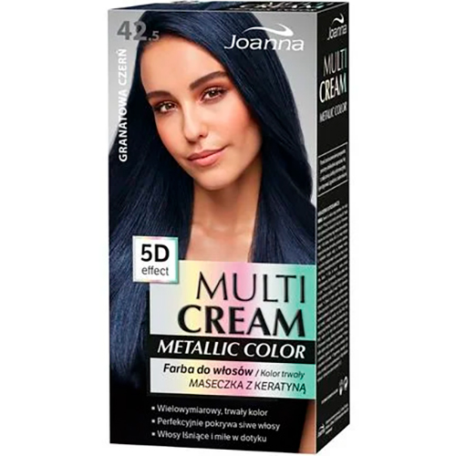 Joanna Краска для волос Multi Cream Color Metallic № 42.5 Темно-синій чорний