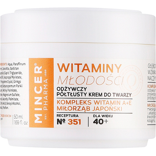 Mincer Pharma Омолаживающий крем для лица 40+ №351 Witaminy