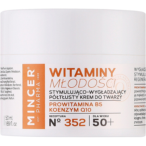 Mincer Pharma Стимулирующий разглаживающий крем для лица 50+ №352 Witaminy