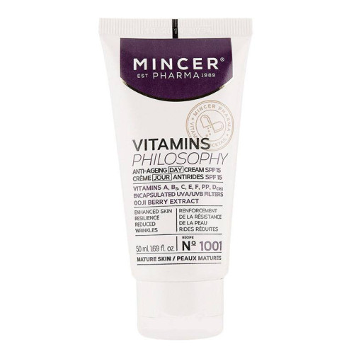Mincer Pharma Дневной крем для лица против морщин для зрелой кожи SPF 15 №1001 Vitamins Philosophy