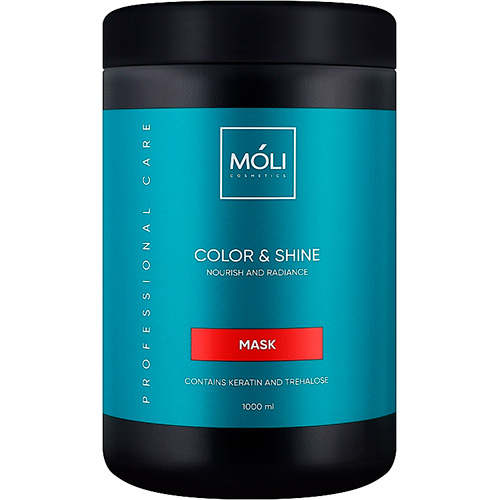 Moli Cosmetics Маска для увлажнения и сияния окрашенных волос с кератином и трегалозой