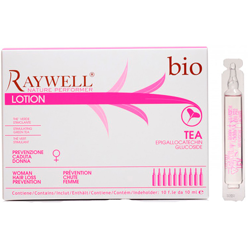 Raywell Лосьон в ампулах против выпадения волос у женщин bio Tea