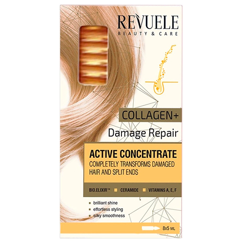 Revuele Восстанавливающий концентрат для поврежденных волос в ампулах Collagen+