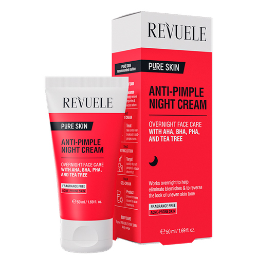 Revuele Ночной крем для лица против прыщей Pure Skin