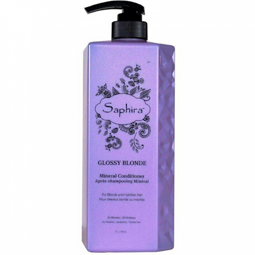 Saphira Нейтрализирующий желтизну кондиционер для волос Glossy Blonde 1000 мл