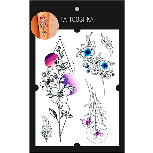 Tattooshka Большое временное тату "Геометрические цветы"