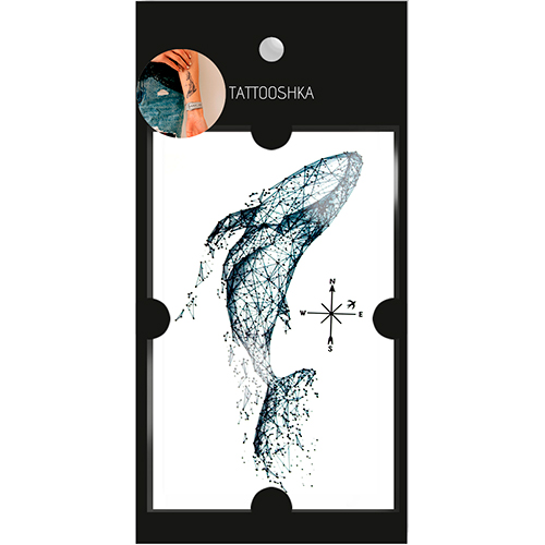 Tattooshka Временное тату "Кит"