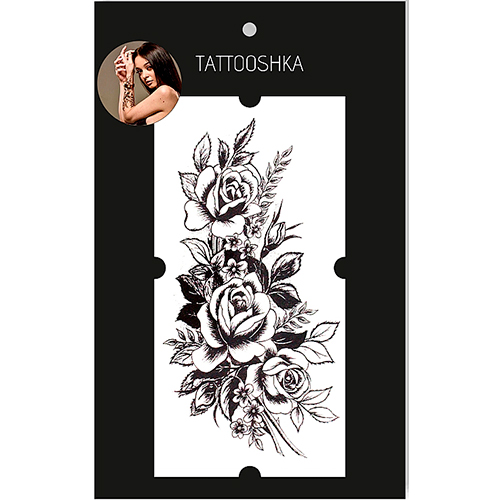 Tattooshka Большое временное тату "Веточка с розами"